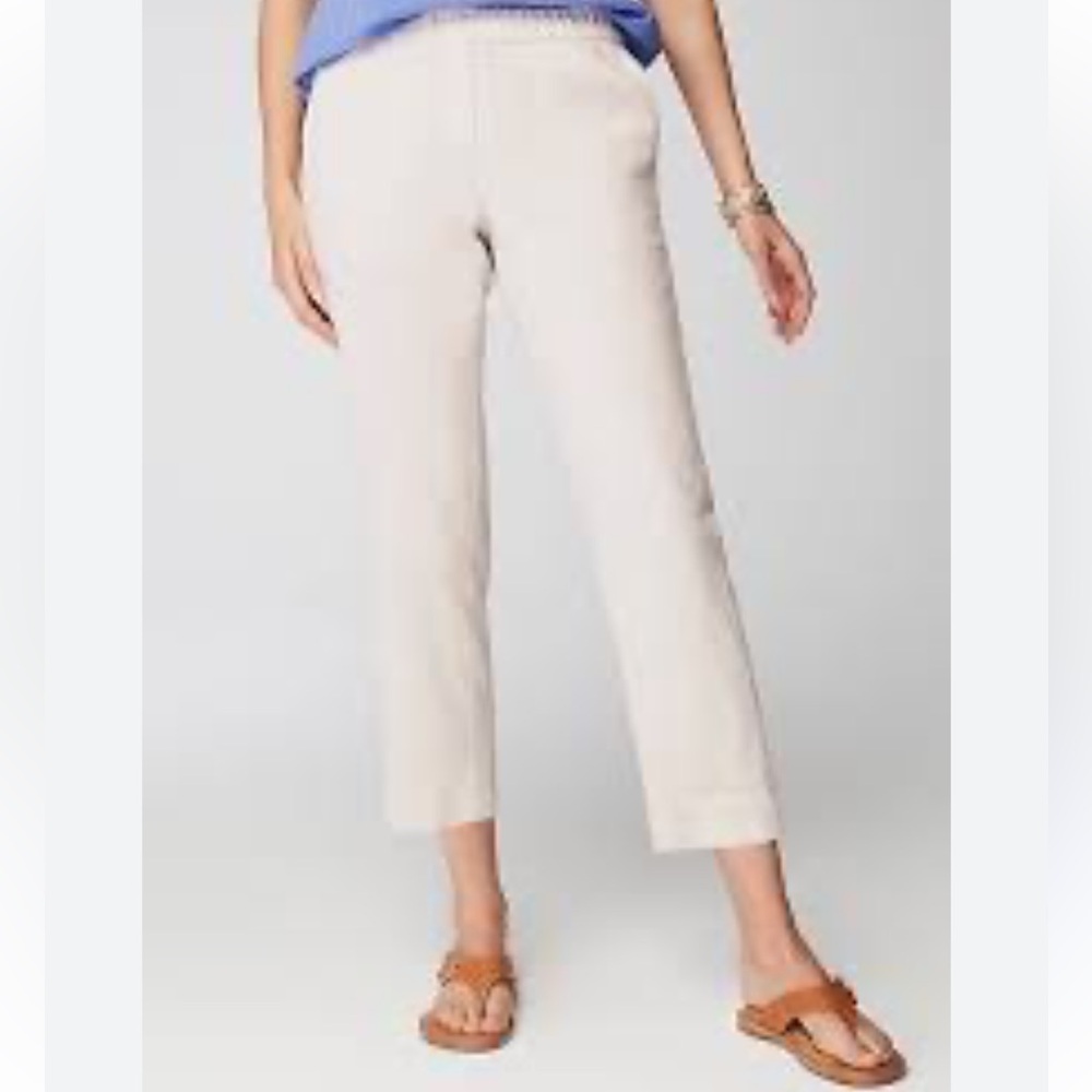 J. Jill Pant Linen Stretch Sea Salt Euro Summer Coastal  Classic Fisherman NWT